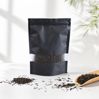 Sachet Doypack avec fenêtre transparente et fermeture éclair refermable en aluminium pour chewing-gum, aliments pour animaux, gelée, thé