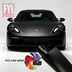 Film Vinyle Adhésif Noir Mat Super Mat FYL PET pour Voiture, Rouleau de Vinyle Adhésif Personnalisé avec Technologie Air Release, Film Vinyle PET - Product Image 1