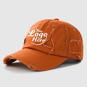 Gorra de béisbol desgastada lavada vintage, gorras de papá de algodón ajustables de color sólido - Product Image 3