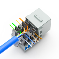 HY-CONNECT 90 °   Conector Keystone Cat6 UTP sin Herramientas 8P8C, Módulo Gris Sin Blindaje para Cat5e/Cat6a