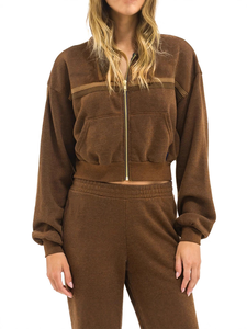 Nuevas sudaderas con capucha y cremallera para mujer Aviator Nation, sudaderas con capucha de manga larga con 5 rayas arcoíris y chándal de punto suelto - Product Image 6