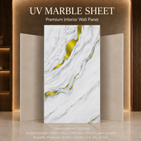 Panneau mural en PVC MORLENX de style moderne 1220*2440 MM, finition brillante UV, effet marbre, insonorisant, imperméable, ignifuge, fluorescent, pour chambre à coucher et salle de bain