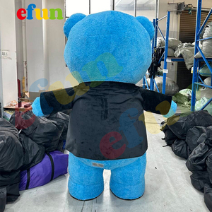 Efun Moq 1 PC Tùy Chỉnh Màu Xanh Gấu Bông Linh Vật Trang Phục Dành Cho Người Lớn Ăn Mặc Kid Sinh Nhật Quảng Cáo Nhảy Múa Trang Phục Cưới Để Bán - Product Image 6
