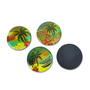 Promotional Dominican Republic Magnets Souvenirs Diy Round Epoxy Sticker With Magnet - Product Image 2