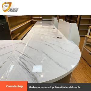 Mostrador de Caja para Tienda de Conveniencia Hongbai, Barra de Supermercado, Mesa Esquinera Comercial de Madera para Tienda, Almacenamiento Personalizable - Product Image 4