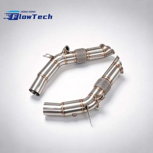 Downpipe haute performance FlowTech T304 en acier inoxydable avec finition brossée pour Ferrari SF90 Stradale Spider 2019-2025 - Product Image 4