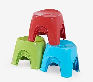 HALO Stackable PP Plastic Low <b>Stool</b> with Soft Cushion Seat Durable Small <b>Stool</b> Compact Household Seating Furniture OEM ODM - Product Image 1