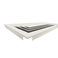 Grille de Diffusion Carrée en Aluminium avec Volet de Retour d'Air, Débit Quatre Voies pour Système de Ventilation de Climatisation Plafonnier