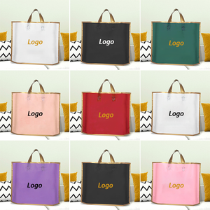 Nhà Máy Trực Tiếp Biểu Tượng Tùy Chỉnh In Ấn Nhựa Vòng Lặp Xử Lý Túi Vàng Cạnh Frosted PE Cao-End Mua <span class=keywords><strong>S</strong></span>ắm Túi Xách Cho Quần Áo Và Quà Tặng - Product Image 6