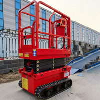Mini-plateforme élévatrice à ciseaux sur chenilles P-1000, plateforme de travail aérien hydraulique avec certification CE ISO, élévateur à ciseaux électrique mobile