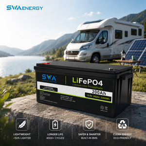 Baterai LiFePO4 Marine 12.8V 200Ah 2.56kwh Deep Cycle untuk Kapal Pesiar, Kapal, Dilengkapi BMS, Tahan Getaran, IP65 - Product Image 1