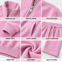 Ensemble sweat-shirt oversize à demi-zip et pantalon de survêtement large pour femme, personnalisé OEM, avec sweat à capuche quart de zip, écologique et durable, pour les loisirs