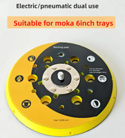 Plateaux de polissage pour voiture Moka, tampons de ponçage à sec perforés de 6 pouces, disques abrasifs pneumatiques de 150 mm avec support en velours et adhésifs