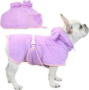 Microfiber Dog Bathrobe for Dogs and Cats Pet Bath <b>Towel</b> Hooded Drying Coat Dog Bath Robe for Pool <b>Beach</b> Absorbent Dog Bathrobe - Product Image 2