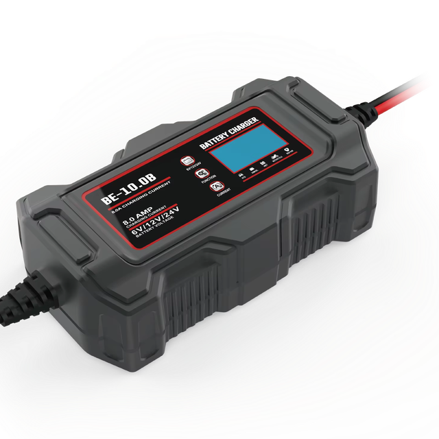 BE-10.0B Smart Battery Charger for Cars Smart Auto Fast Charger Maintenance Function for 6V/12V/24V Lead-acid Batteries Lithium