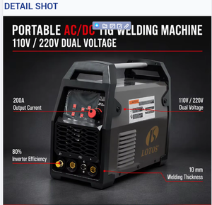 Máquina de soldadura Lotos AC/DC portátil 110V/220V inversor de pulso IGBT acero inoxidable/máquina de soldadura Tig de aluminio Ac Dc - Product Image 5