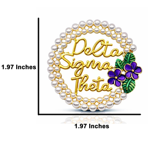 เข็มกลัดเครื่องประดับสตรี ดีไซน์ใหม่ทันสมัย สำหรับชมรมนักศึกษาหญิง เดลต้า ซิกมา เธต้า ประดับมุก 2 แถว สีม่วงกรีก DST ปี 1913 - Product Image 6
