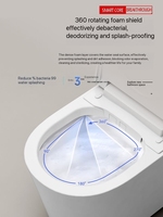 Toilette intelligente électrique en céramique murale haut de gamme 2026 avec lumière nocturne automatique pour salle de bain