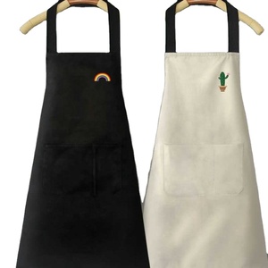 Tablier de cuisine imperméable et résistant à l'huile pour femmes et hommes, tablier de femme au foyer, motif arc-en-ciel mignon avec poche - Product Image 1