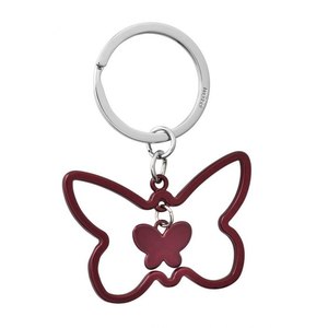 Portachiavi in legno con farfalla rossa senza scatola - Product Image 1