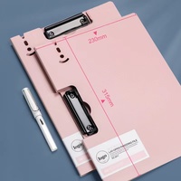 Carpeta de documentos de plástico esmerilado de PP A4 personalizada F1712 con bolsa de almacenamiento/soporte de acrílico con Clip de Metal duradero para archivar