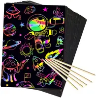 Preço de fábrica por atacado baratos artesanato magic rainbow raspadinha art papel de papel holográfico