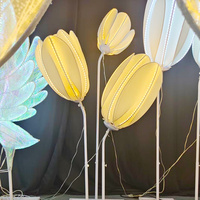 Lampe sur pied LED en forme de tulipe pour allée de mariage, éclairage de chemin floral à hauteur réglable pour décoration de scène de banquet