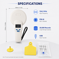Lecteur RFID portable S03 ISO11784/5 134,2 kHz FDX-B LF, scanner de microchip pour animaux, lecteur d'étiquettes animales