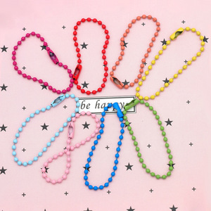 Porte-clés à billes en métal pour fabrication artisanale avec fermoir connecteur Chaînes de suspension en métal coloré pour <span class=keywords><strong>Coca</strong></span> 2.4mm - Product Image 2