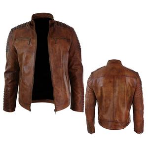 Chaqueta de cuero genuino de motocicleta clásica OEM personalizada con logotipo impreso reflectante posición frontal con revestimiento de primera calidad con capucha a prueba de viento - Product Image 3