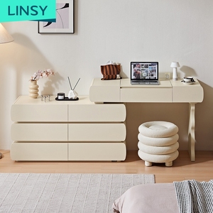 <span class=keywords><strong>Commode</strong></span> de chambre à coucher moderne LINSY avec miroir amovible et rangement en <span class=keywords><strong>bois</strong></span> de pin massif <span class=keywords><strong>beige</strong></span> RI2C-B - Product Image 4