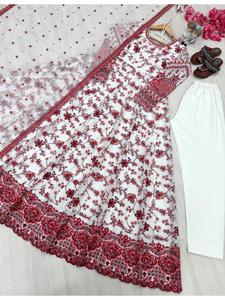Elegante Conjunto de Vestido de Georgette Sintético con Dupatta Fluido y Parte Inferior Coordinada para Mujer, Ideal para Fiestas, Bodas y Festivales - Product Image 4