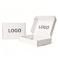 Boîte d'expédition en carton ondulé blanc avec impression du logo de la marque pour l'emballage de cosmétiques, de bijoux, d'articles faits à la main, de petits articles, d'emballage e-commerce