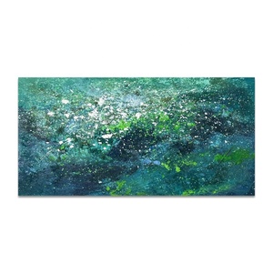 Moderno semplice nuovo verde astratto dipinto a mano dipinto a olio pittura a olio di lusso soggiorno parete arte - Product Image 1