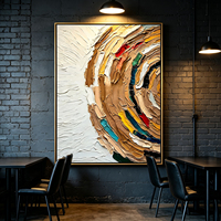 Peinture à l'huile abstraite moderne à texture épaisse, peinte à la main, technique impasto au couteau, art mural 3D sur toile pour décoration de salon