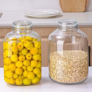 Pot <span class=keywords><strong>en</strong></span> <span class=keywords><strong>verre</strong></span> à large ouverture <span class=keywords><strong>avec</strong></span> <span class=keywords><strong>couvercle</strong></span> à pince métallique - 500 ml 1000 ml - Récipient alimentaire pour confiture, miel, cornichons, sauce - Product Image 4