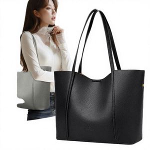 Fashion Women's Handbags <b>Square</b> Large Capacity Felt Tote Bag Mini Card Holder Wallet Set for Ladies - Product Image 2