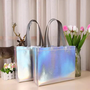 <span class=keywords><strong>Sac</strong></span> fourre-tout holographique métallique <span class=keywords><strong>de</strong></span> <span class=keywords><strong>luxe</strong></span>, <span class=keywords><strong>sac</strong></span> <span class=keywords><strong>de</strong></span> shopping <span class=keywords><strong>XXL</strong></span> surdimensionné argenté, <span class=keywords><strong>sac</strong></span> promotionnel imperméable laminé au laser pour boutique - Product Image 3