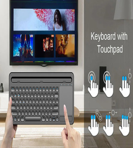 Silent Click Wireless <b>Keyboard</b> with Touchpad and Phone Holder Dual Mode <b>keyboard</b> for <b>Tablet</b>/Phone/Laptop Office - Product Image 3