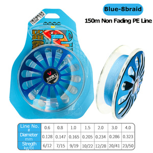 Nouvelle ligne <span class=keywords><strong>de</strong></span> <span class=keywords><strong>pêche</strong></span> tressée PE 8 brins 150M, modèle <span class=keywords><strong>2022</strong></span>, en monofilament, ne se décolore jamais, avec coupe-ligne portable et enroulement indépendant par une seule personne - Product Image 2