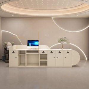 Mostrador de Recepción de Madera Simple, Moderno, <span class=keywords><strong>para</strong></span> Oficina, Escuela, Biblioteca y Centro de Capacitación - Product Image 5