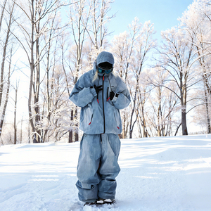 Traje de esquí para mujer de alta calidad, personalizado, con capucha, estampado, cortavientos, talla grande, impermeable, chaqueta y pantalón con cremallera premium. - Product Image 5