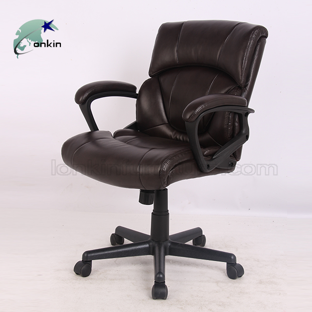 Armrest fixed swivel swivel mid back executive chair office furniture leather