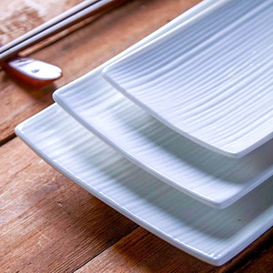 Nhật Bản Tinh Khiết Màu Trắng Hình Chữ Nhật Nước Sốt Dài Tấm Thân Thiện Với Môi Yusheng Platter Thịt Nướng Cổ Tấm Trái Tim Cho Sushi - Product Image 5