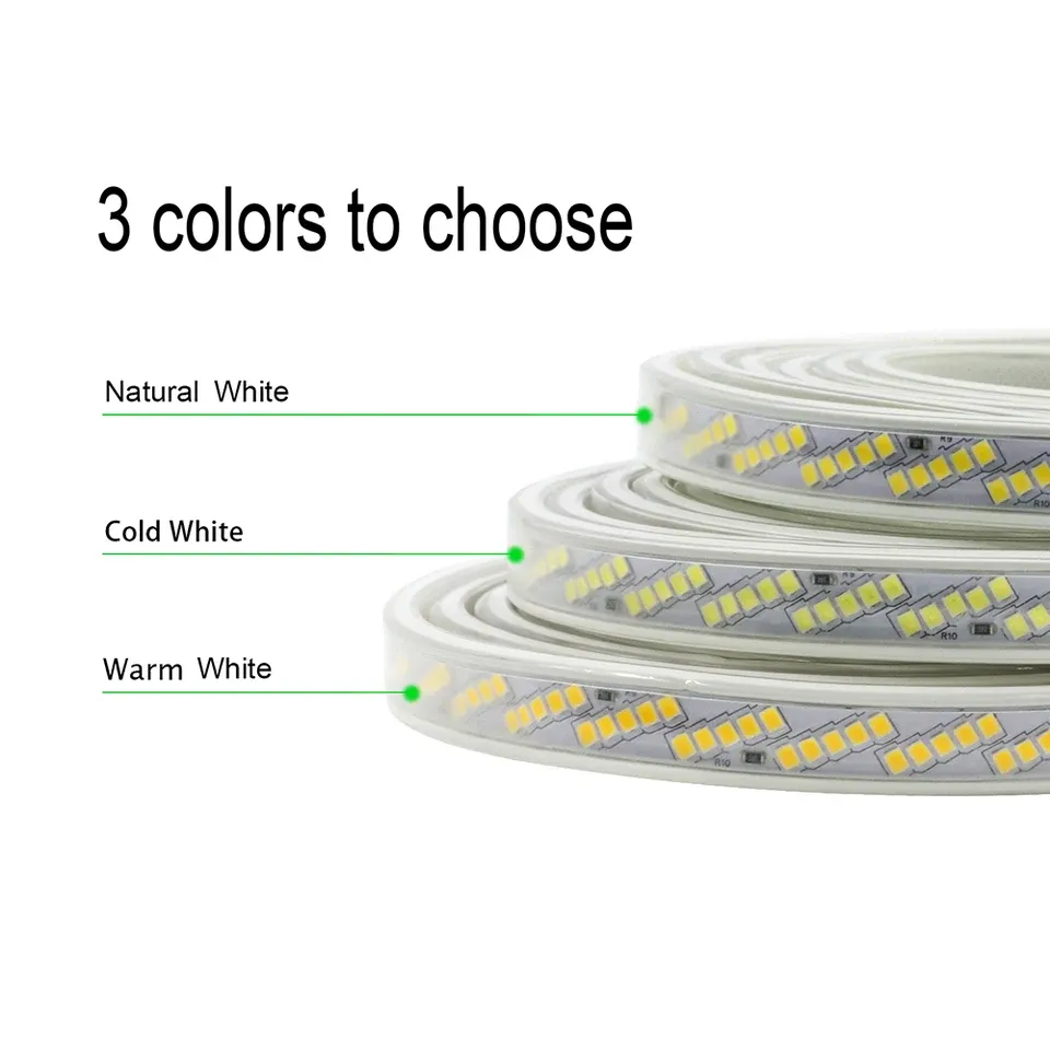 220V 110V SMD 2835 Oblique 5 Rows Rope Lights Super Bright IP67 Waterproof Outdoor Decoration 320LED/m LED Strip Light · image 4