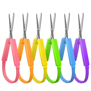 Ciseaux multi-usages à prix de gros, lame en acier inoxydable, poignée en plastique souple, couleurs arc-en-ciel, outils de découpe DIY - Product Image 1
