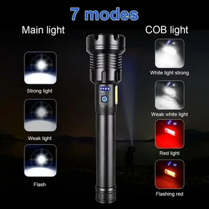 Lampe torche XHP90 à haute luminosité, en alliage d'aluminium, rechargeable par Type-C, zoomable, lampe de recherche tactique, étanche, lampe de poche - Product Image 2