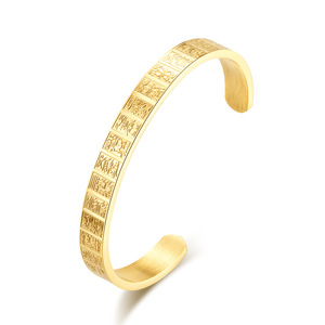 Pulsera de Acero de Titanio con Mantra de Luz Dorada Taoísta, Escritura de Sello Antiguo, Joyería Unisex para Uso Diario, Fabricante de Dongguan - Product Image 5