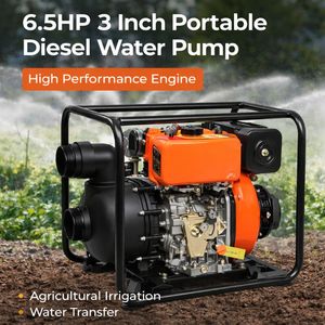 Bomba de Agua Portátil Diésel de 6.5HP y 3 Pulgadas - Motor de Alto Rendimiento para Riego Agrícola y Transferencia de Agua - Product Image 4