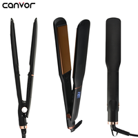 Lisseur de cheveux 2-en-1 à revêtement céramique, plaques flottantes 3D, écran LCD, arrêt automatique, bouclage rapide, chauffe rapide, fer à coiffer compact personnalisé pour salon
